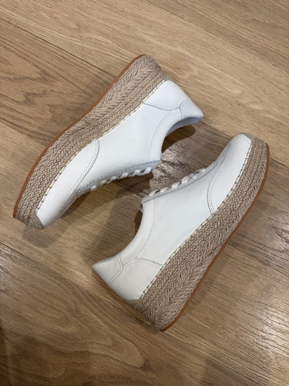 Dolce Vita Jaja White Leather Platform Espadrille Sneakers Casual Slip-Ons 9.5